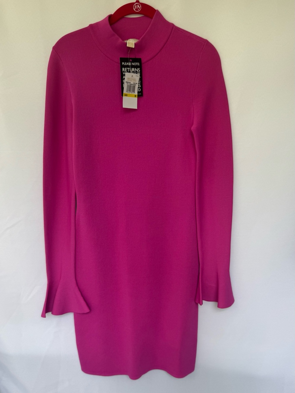 Michael Kors - Pink Long Sleeve Mock Neck Dress